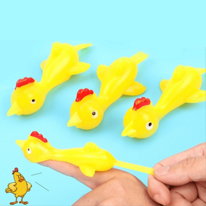 12 Pcs Catapult Turkey Tricky Fun Toy Catapult Chicken TPR Soft Material