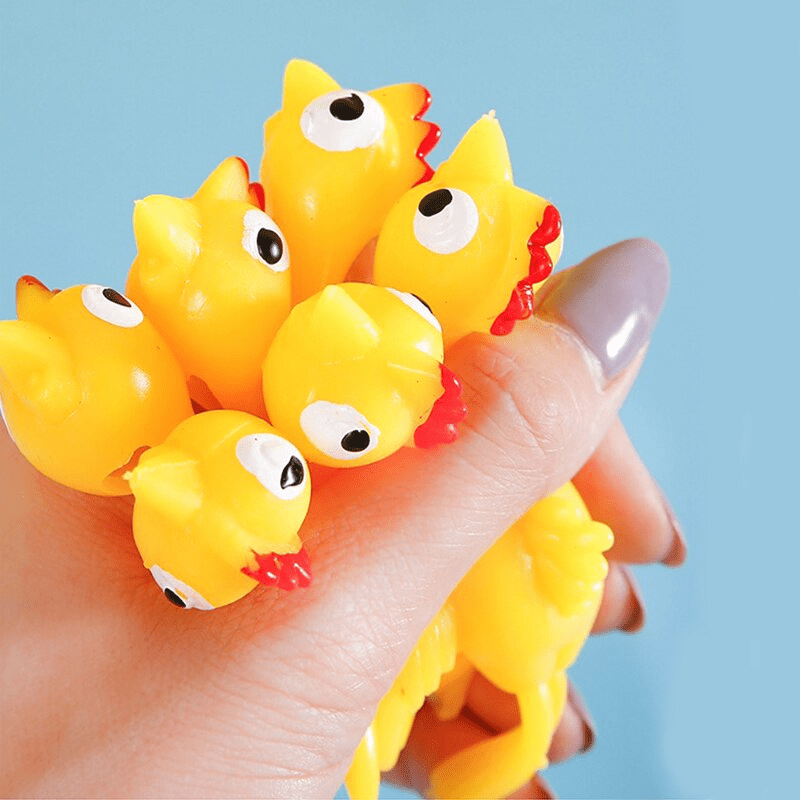 12 Pcs Catapult Turkey Tricky Fun Toy Catapult Chicken TPR Soft Material