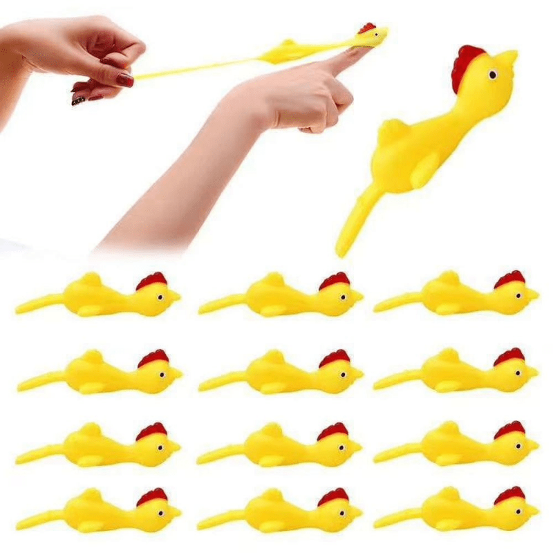 12 Pcs Catapult Turkey Tricky Fun Toy Catapult Chicken TPR Soft Material