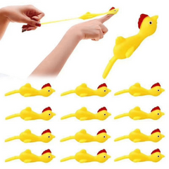 12 Pcs Catapult Turkey Tricky Fun Toy Catapult Chicken TPR Soft Material