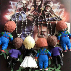 6pcs Horror Doll Key Chain Pendant Hand Toy Set