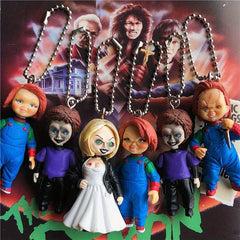 6pcs Horror Doll Key Chain Pendant Hand Toy Set