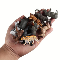 Mini Safari Animal Figures Toy 12PCS Plastic Tiny Forest Jungle Zoo Animals