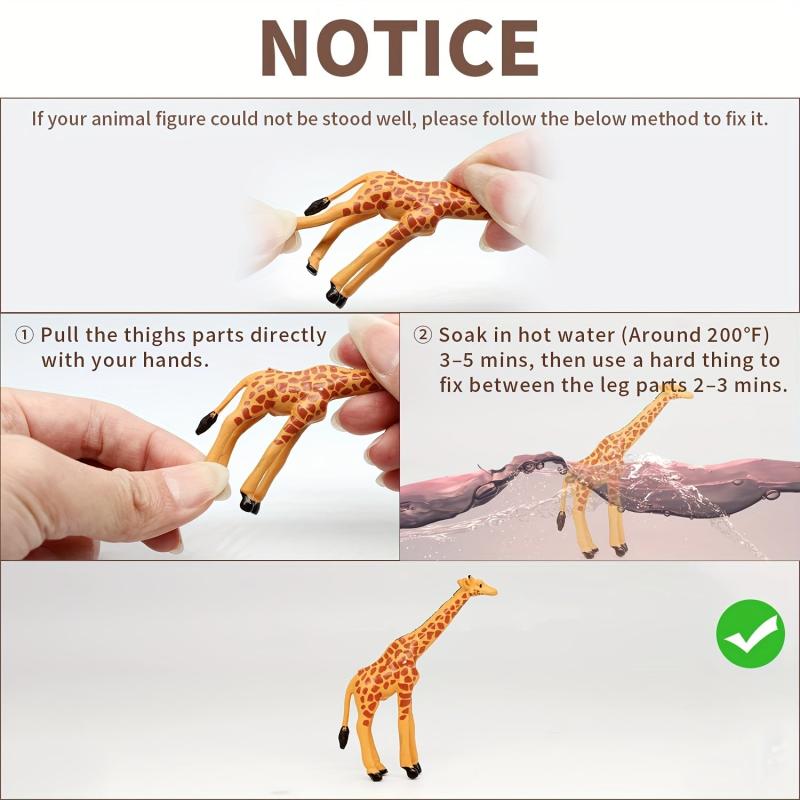Mini Safari Animal Figures Toy 12PCS Plastic Tiny Forest Jungle Zoo Animals
