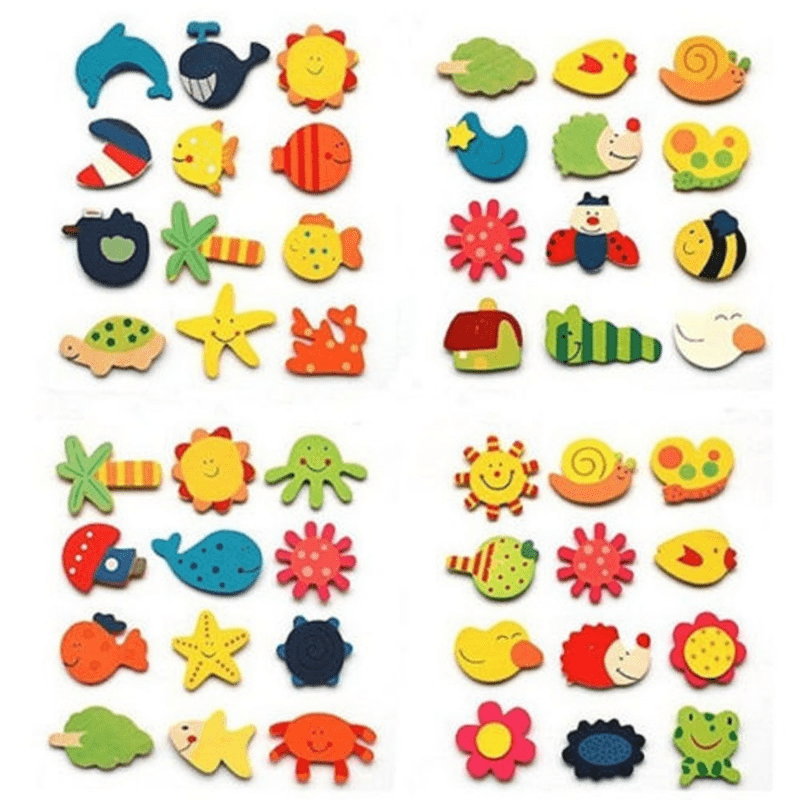 12pcs Cartoon Magnetic Drawing Board Refrigerator Stickers