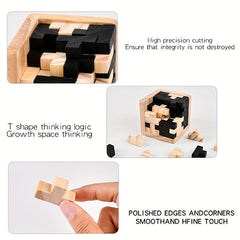 Wooden Magic Bucket 54T Lock Building Block Cube Classic Puzzle