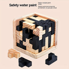 Wooden Magic Bucket 54T Lock Building Block Cube Classic Puzzle