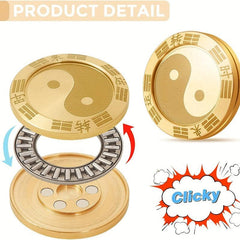Metal Fidget Spinner Lucky Coins Tai Chi Symbols Stress Relief