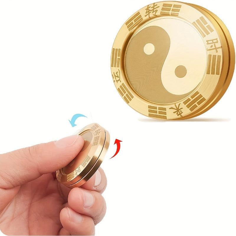 Metal Fidget Spinner Lucky Coins Tai Chi Symbols Stress Relief