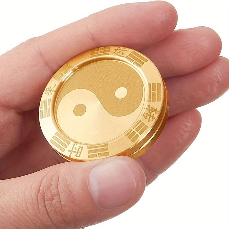 Metal Fidget Spinner Lucky Coins Tai Chi Symbols Stress Relief