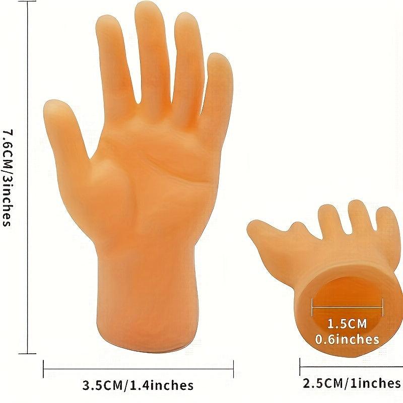 2 Mini Hand Finger Puppet Realistic Rubber Hand Figurine Toy Funny Performance