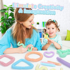 6pcs Mini Pop Tubes Sensory Fidget Toy Macaron Fine Motor Skills & Learning