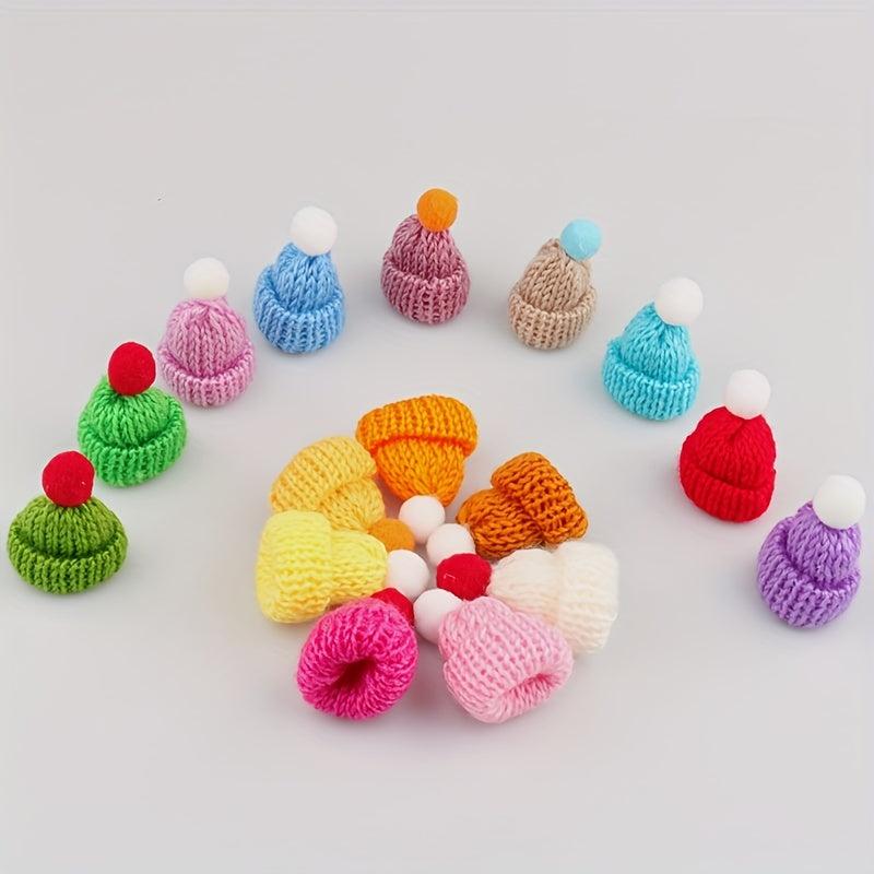 Mini Christmas Hat Lollipop Knitted Hat Fork Thumb Beanie Hat