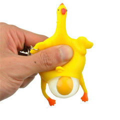 Mini Lay Eggs Chicken Key Ring Funny Stress Reliever Toy for Children