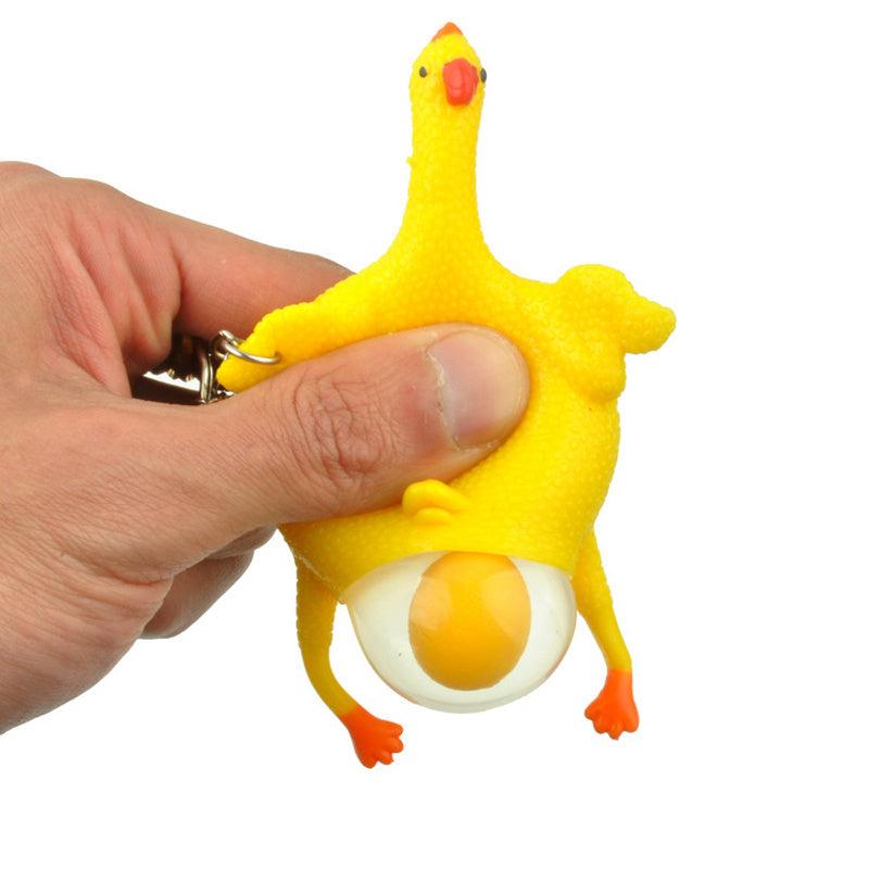 Mini Lay Eggs Chicken Key Ring Funny Stress Reliever Toy for Children