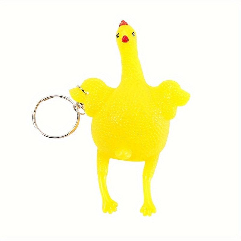 Mini Lay Eggs Chicken Key Ring Funny Stress Reliever Toy for Children