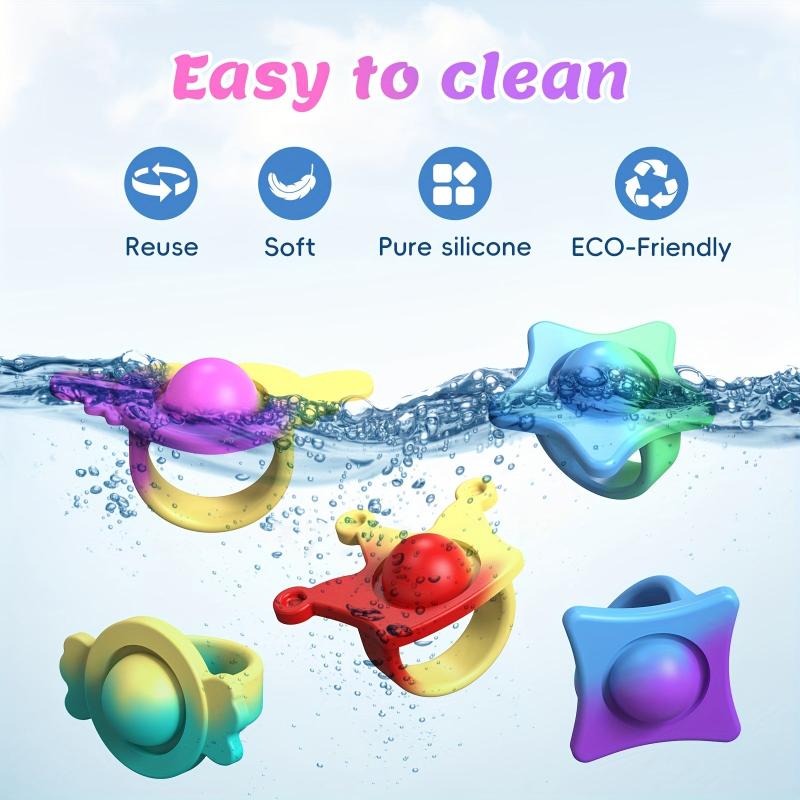 5pcs Silicone Finger Ring Bubble Decompression Ball Toy Gift