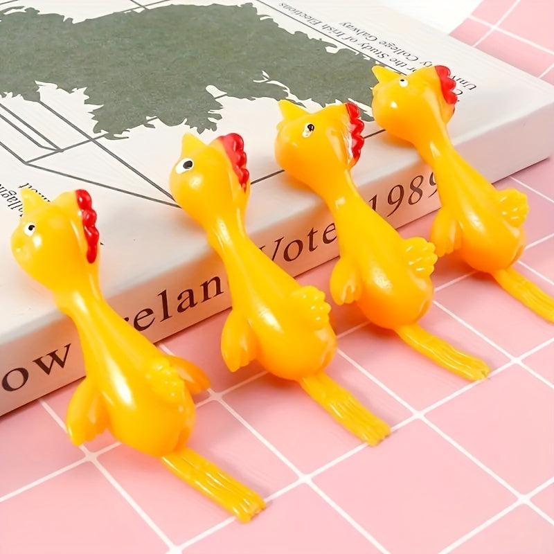 5pcs Slingshot Chicken Rubber Elastic Flying Chicken Tricky Toy Party Supplies
