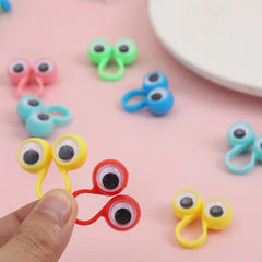12pcs Mixed Finger Puppets Plastic Rings Wiggle Eyes Toy Parties
