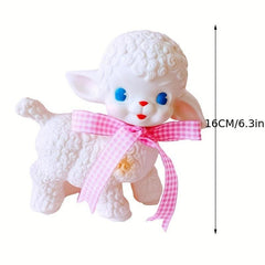 Retro Rubber Sheep Doll Model Lamb Static Desk Room Home Ornaments