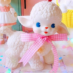 Retro Rubber Sheep Doll Model Lamb Static Desk Room Home Ornaments