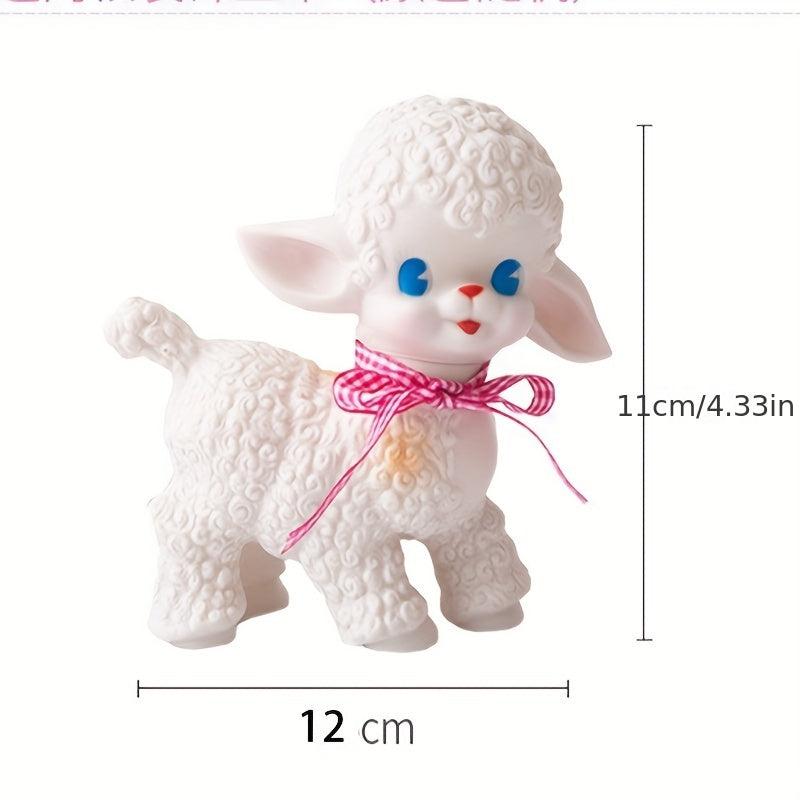 Retro Rubber Sheep Doll Model Lamb Static Desk Room Home Ornaments