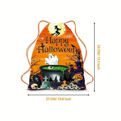 Halloween Drawstring Backpack Bag Shoulder Storage Portable Bag