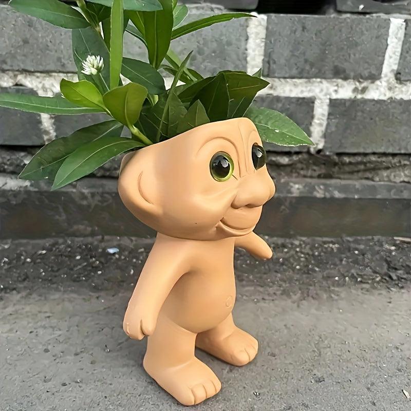 Resin Flowerpot Troll Flower Pot for Home & Office Decor