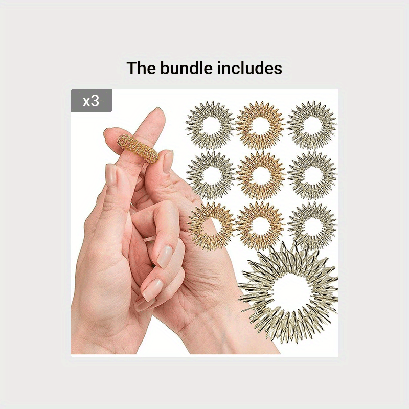 20pcs Mini Spring Finger Massage Rings Stress Relief Massagers
