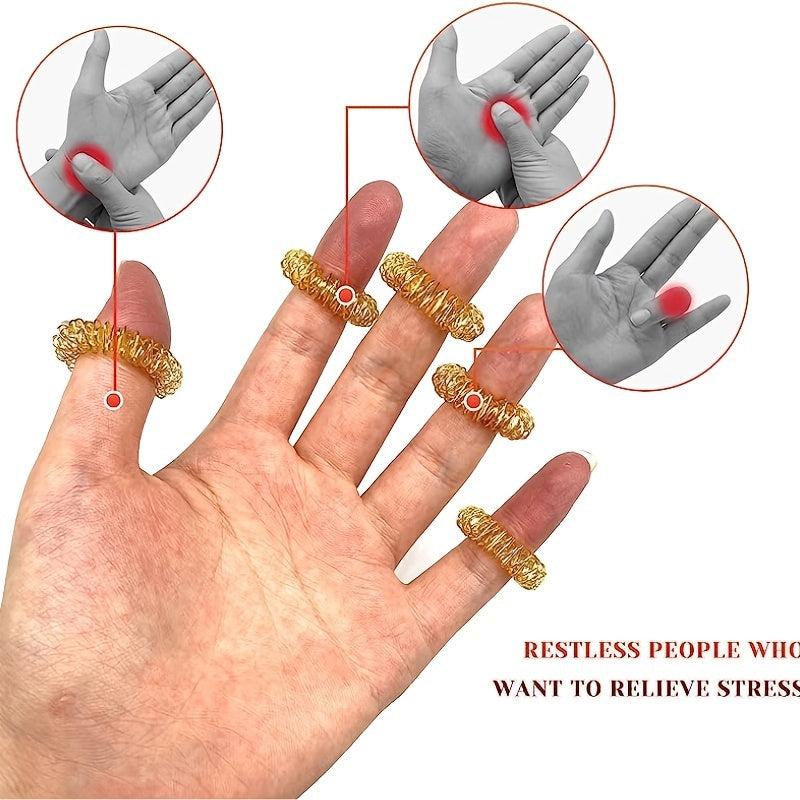 20pcs Mini Spring Finger Massage Rings Stress Relief Massagers