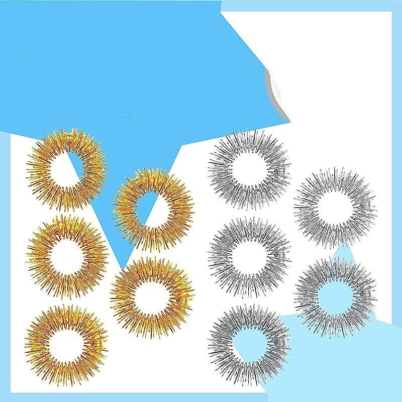20pcs Mini Spring Finger Massage Rings Stress Relief Massagers
