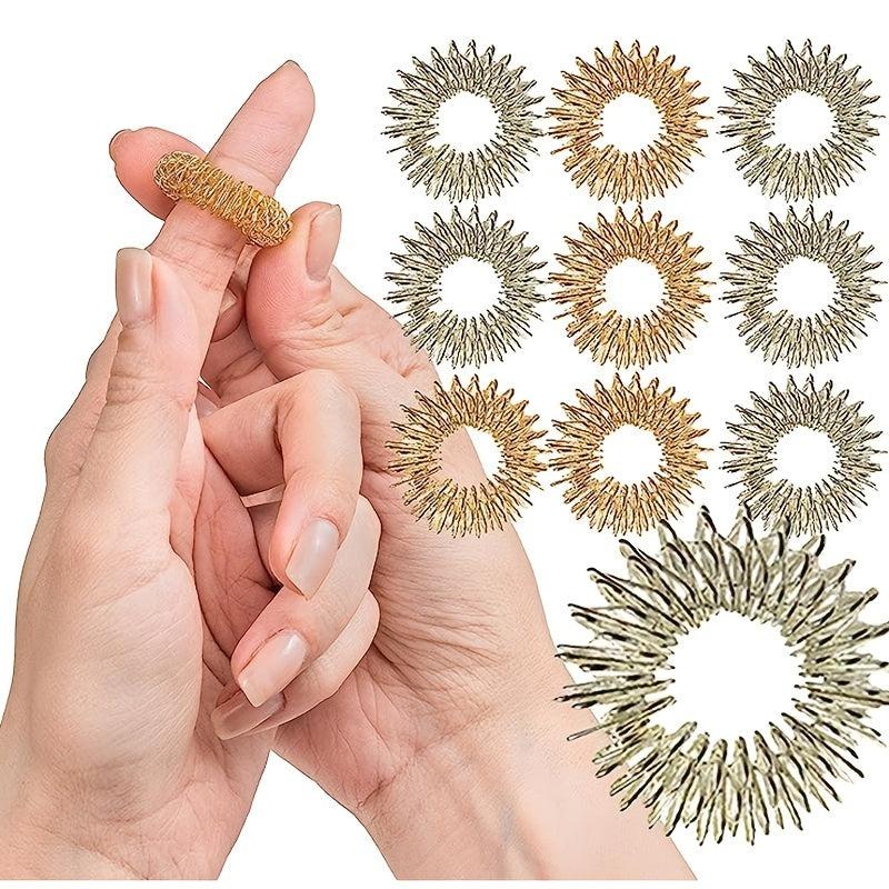 20pcs Mini Spring Finger Massage Rings Stress Relief Massagers