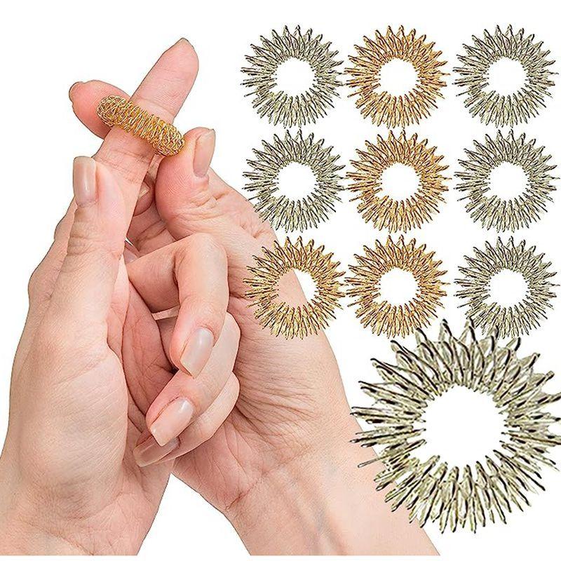 20pcs Mini Spring Finger Massage Rings Stress Relief Massagers
