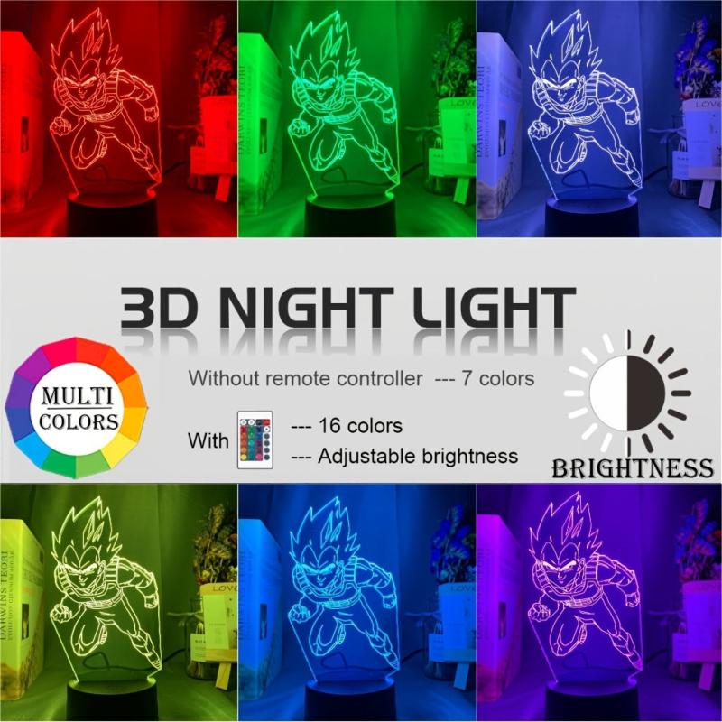Anime Night Light 3D LED Touch Remote Control Desk Lamp