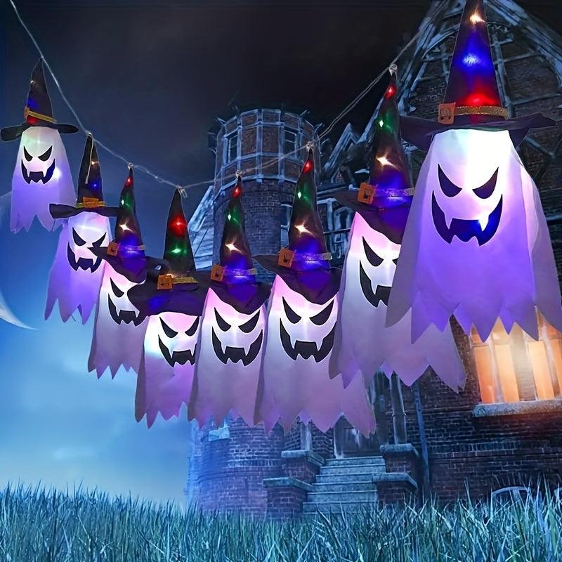 Glowing Ghost Witch Hat String Lights for Halloween Decorations