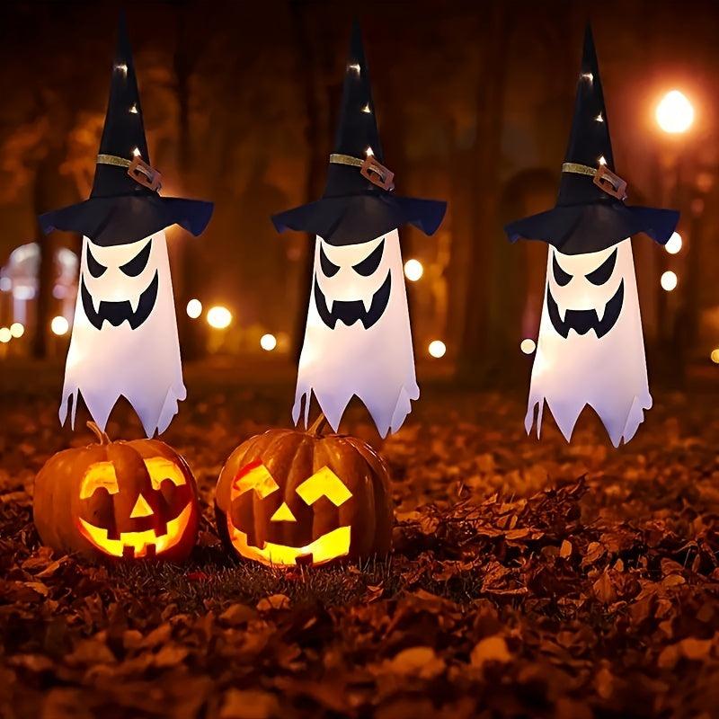 Glowing Ghost Witch Hat String Lights for Halloween Decorations