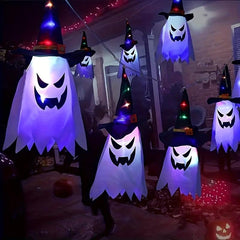 Glowing Ghost Witch Hat String Lights for Halloween Decorations