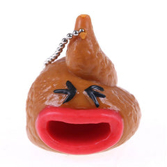 Funny Poo Squeeze Emoticon Keychain Tricky Prank Toy