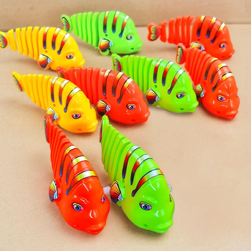 10pcs Wind Up Fish Clockwork Toys Eye-catching Plastic Toy For Endless Fun