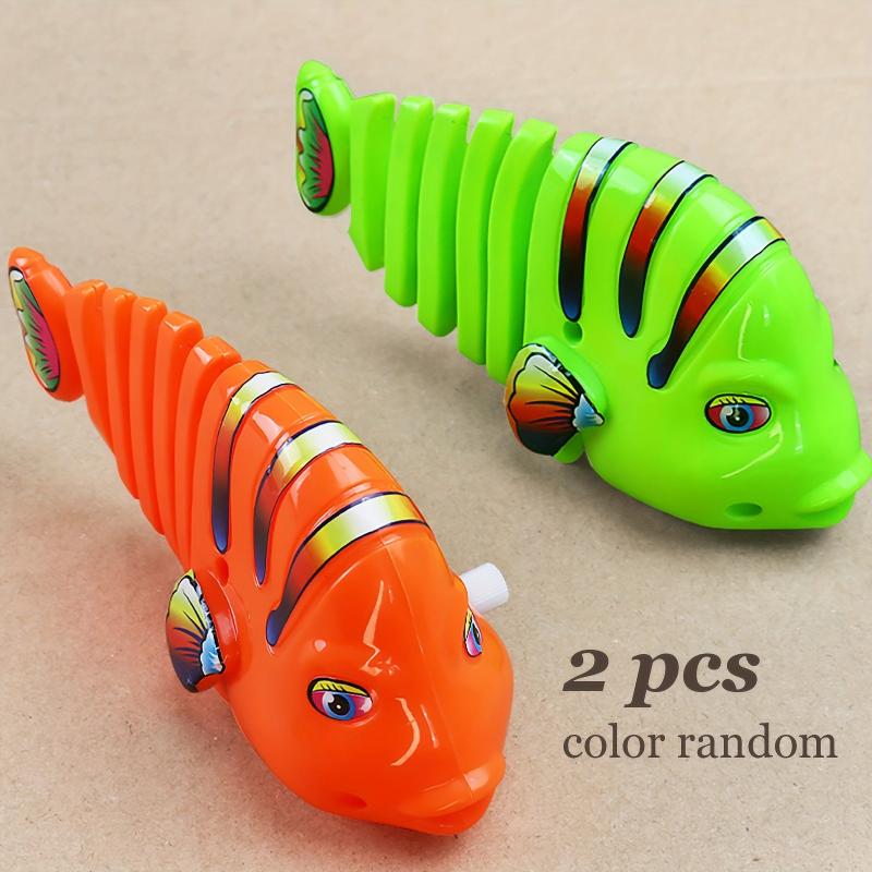 10pcs Wind Up Fish Clockwork Toys Eye-catching Plastic Toy For Endless Fun