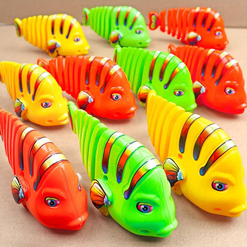 10pcs Wind Up Fish Clockwork Toys Eye-catching Plastic Toy For Endless Fun