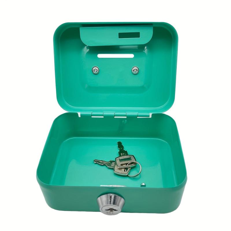 Mini Cash Box With Coin Slot Lock Box With Key - Small Safe For Kids