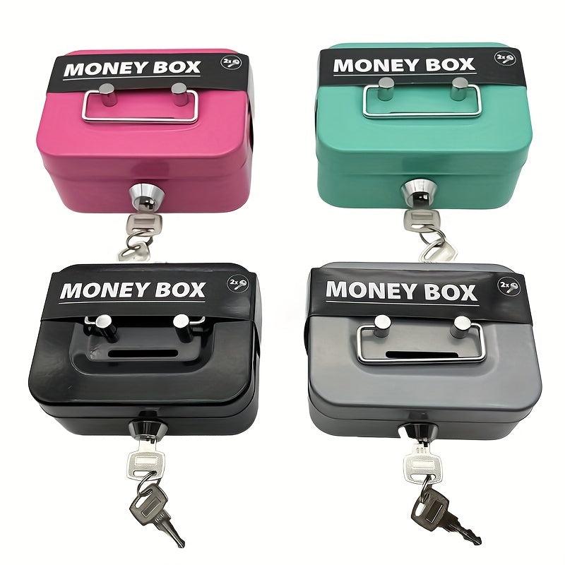 Mini Cash Box With Coin Slot Lock Box With Key - Small Safe For Kids