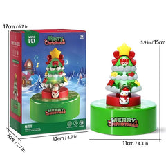Christmas Tree Music Box with Lights and Built-In Button