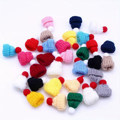 10pcs Mini Knitted Woven Hat Woolen Finger Cap DIY Accessories