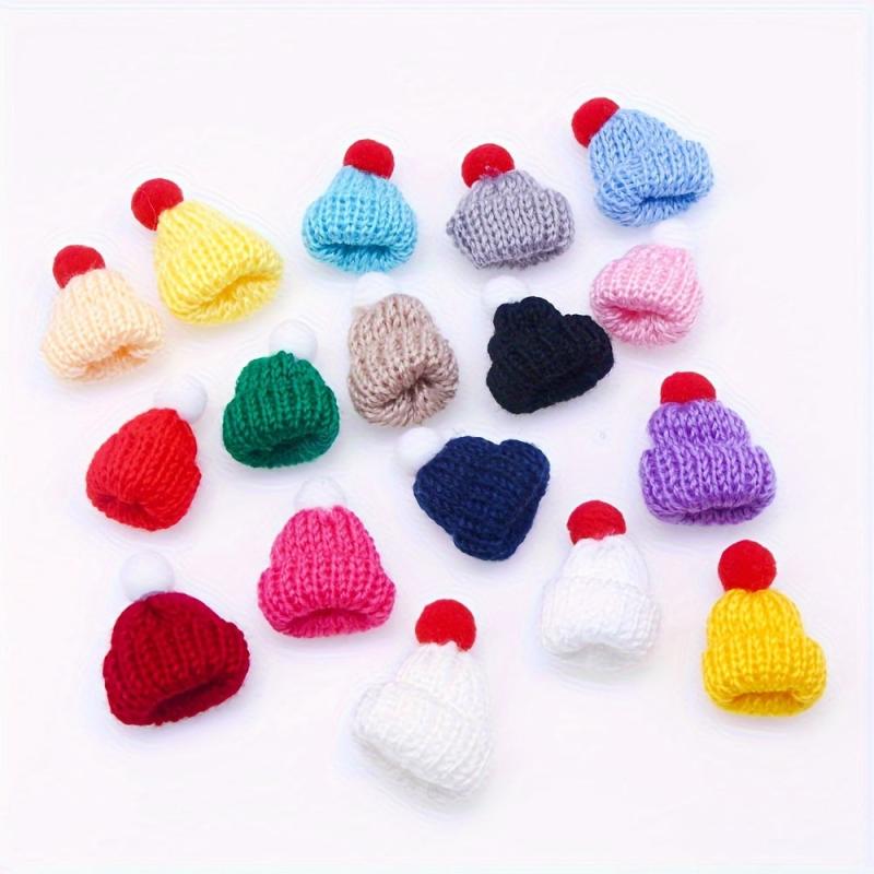 10pcs Mini Knitted Woven Hat Woolen Finger Cap DIY Accessories