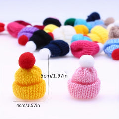10pcs Mini Knitted Woven Hat Woolen Finger Cap DIY Accessories