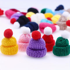 10pcs Mini Knitted Woven Hat Woolen Finger Cap DIY Accessories