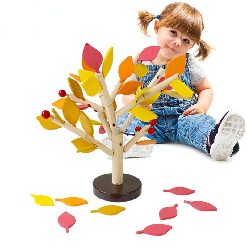 Wooden Kids Mosaic Activity Set: Leaf Tree Building Blocks
