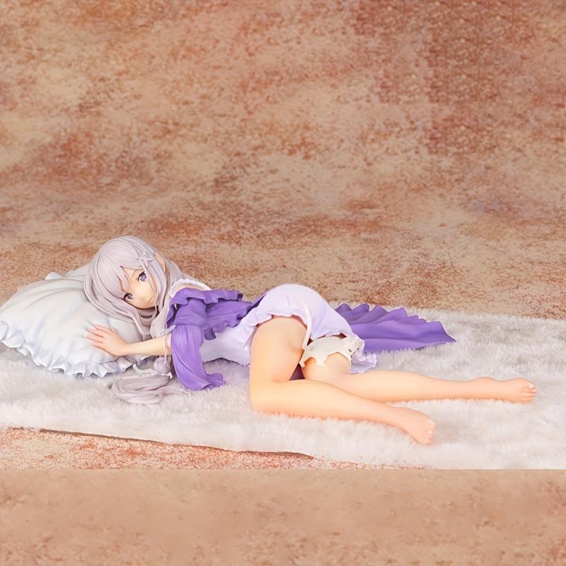 Girl with Pillow & Cat Anime Figure Gift for Anime Fans Boys Model Decoration